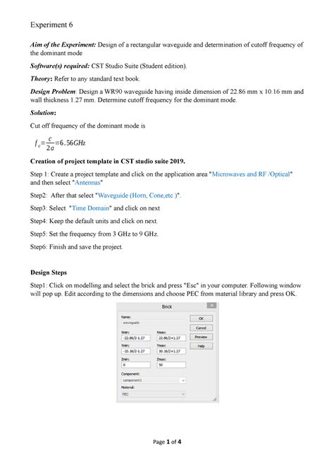 Manual Exp6 - FOR EXPERIMENT 6 - Aim of the Experiment: Design of a ...