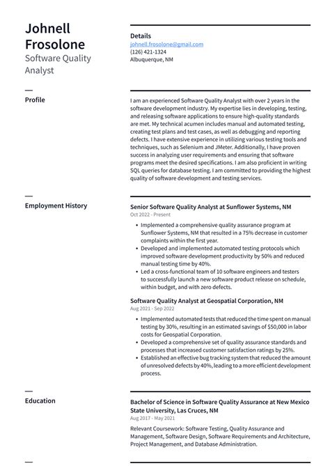 Meta Software Quality Analyst Resume Examples | ResumeCat