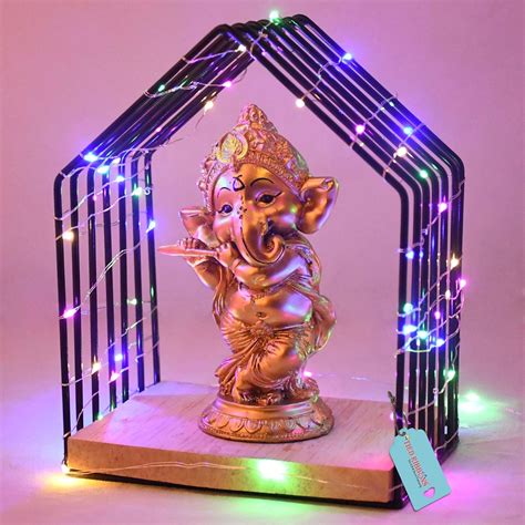 Buy TIED RIBBONS Resin Lord Ganesh Idol, Standard, Multicolour, 1 Piece ...
