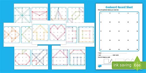 Geoboard Task Cards and Recording Sheet
