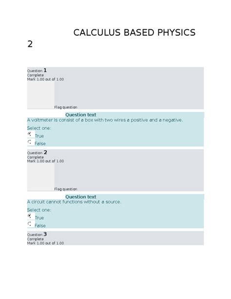 Calculus Based Physics 2 MQ1-Midterm exam - CALCULUS BASED PHYSICS 2 ...