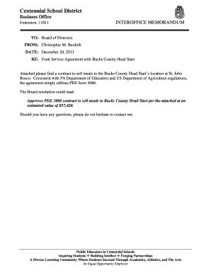 PDE-3086 Food Service Agreement - Blank Fillable Template | Fill Out ...