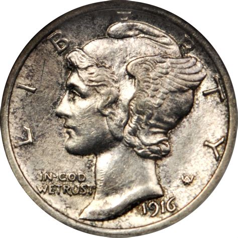 1916-D Mercury Dime. AU-58 FB (NGC).拍卖成交价格及图片- 芝麻开门收藏网