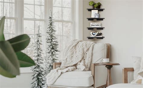 Craftline Black Floating Corner Bookshelf for Wall Set of 4, Large ...