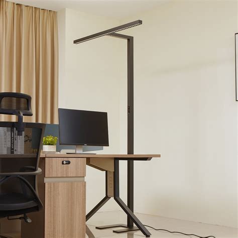 Arcchio LED office floor lamp Jolinda, T-shape, black, 4,000 K | Lights.ie