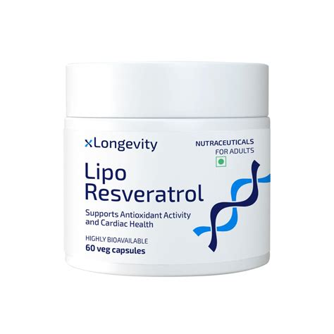 Xlongevity Lipo Trans Resveratrol 600mg Capsules 60 Qty For Men ...