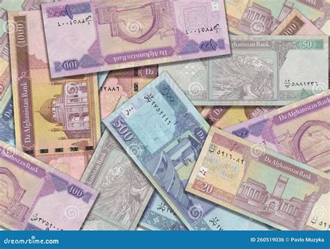 Paper Money from Afghanistan. Afghan Afghani. Close Up Banknotes from ...