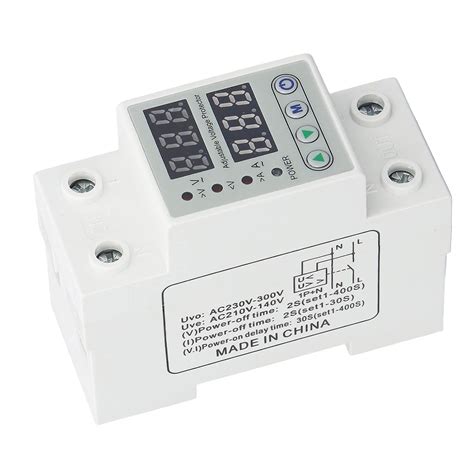 Under Over Voltage Protector, AC220V DIN Rail Mount Digital Display ...