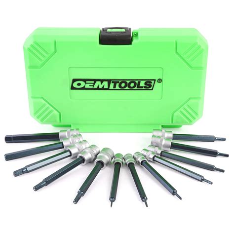 OEMTOOLS 23902 12 Piece SAE Magnetic Long Hex Bit Socket Set, Allen ...