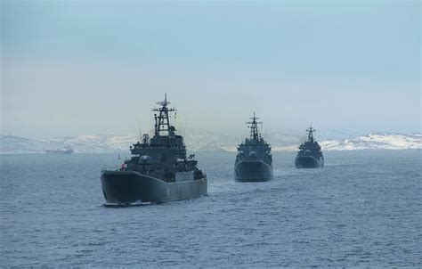 Wallpaper ships, exercises, landing, the project 775, the Wake for ...