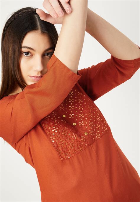 Buy Women Sequinned Kurta with Pocket Online at just Rs. 599.0 ...