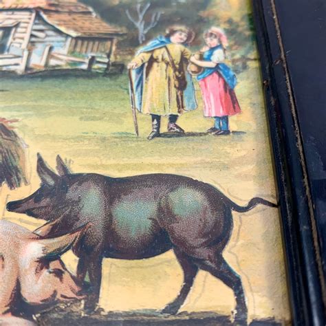 Siglo XIX Cuadro inglés enmarcado de Decalomanía Decoupage y Acuarela ...