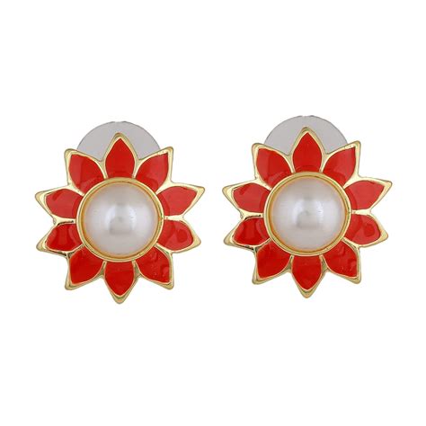 Estele Classic & Lovely Pearl Stud Earrings Collections for Girls ...