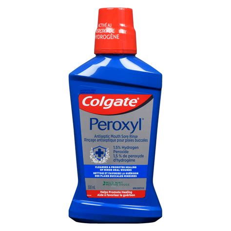 Colgate Peroxyl Antiseptic Mouth Sore Rinse Mild Mint 500 ml ...