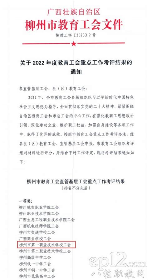 连续5年一等奖！柳州市一职校在这项评比中再获佳绩_中职动态_广西八桂职教网-有职教的地方就有我们!