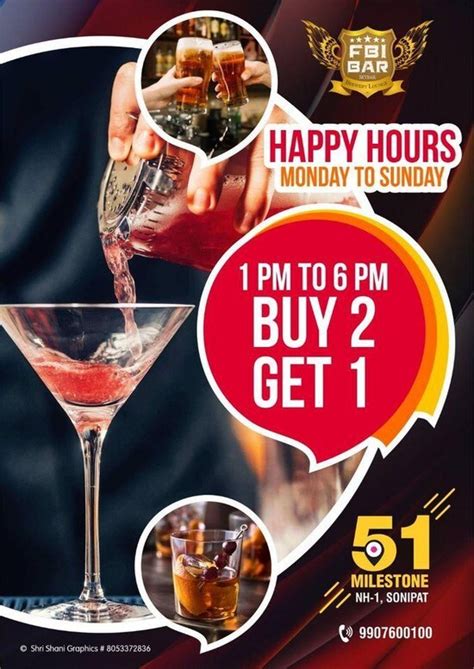 Menu at FBI BAR, Sonipat