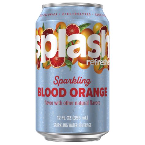 Splash Refresher Blood Orange Flavored Sparkling Water 12oz Cans (24 ...