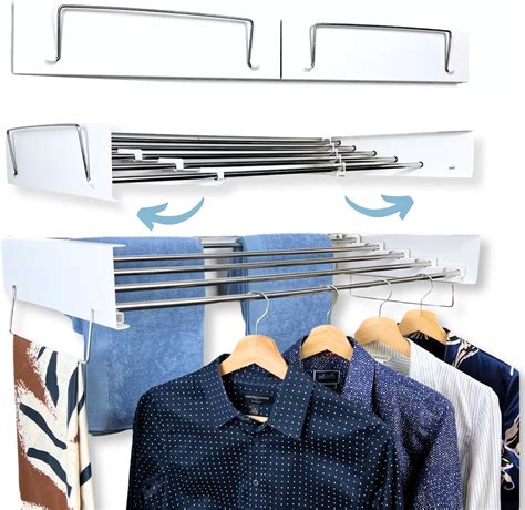 Amazon.com: 𝐘𝐂 Wall Mounted Drying Rack - Clothes Drying Rack Wall ...