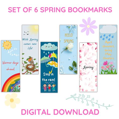 Image result for Free Printable Spring Bookmarks