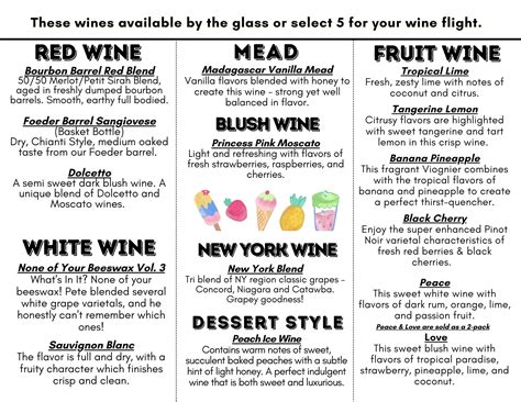 Honey Hole Winery Menu (Updated October 2025)