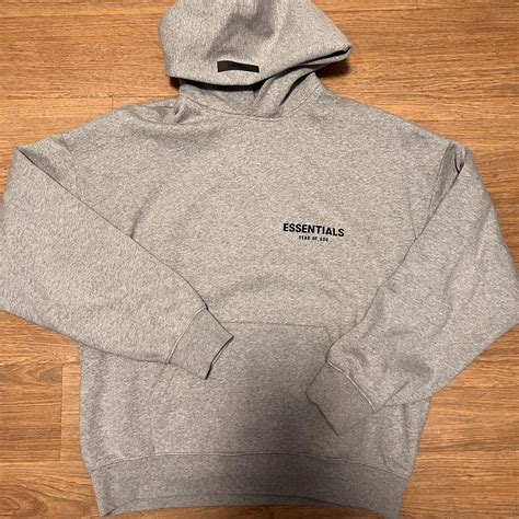 Essentials Hoodie - Grey Size - Small Perfect... - Depop