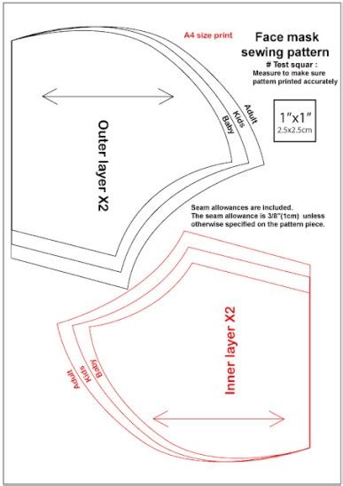 Image result for Printable Dust Mask Pattern