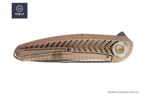 Chevron Folder Custom Pocket Knife by Lesbar Damasteel