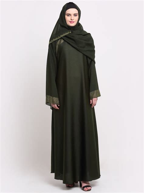 Klotthe Women Green Solid Burqa With Scarf – KLOTTHE®