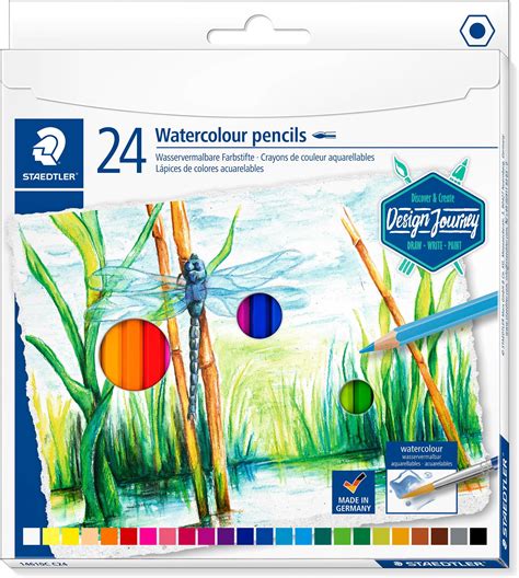 Staedtler Design Journey 14610C Box of 24 Assorted Watercolour Pencils ...