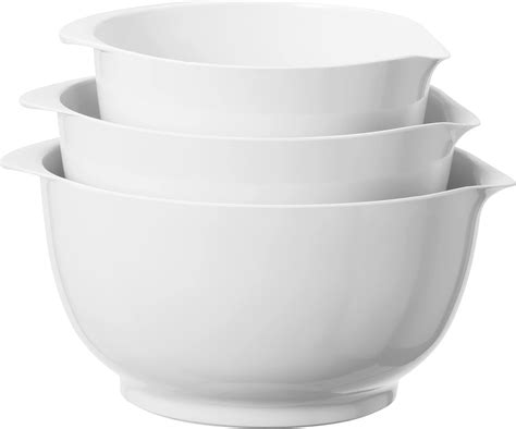 Amazon.com: Oggi Melamine Mixing Bowls w/Pour Spout - 3 pc Set, White ...