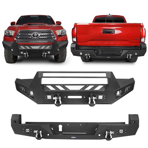 Buy Hooke Road Tacoma Bumper Front & Rear Steel Bumpers Kit Compatible ...