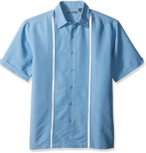 Cubavera Men's Big-Tall Contrast Insert and Stitching Short Sleeve ...