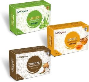 LA Organo Aloevera, Honey & Coconut Milk Natural Handmade Bath Soap ...