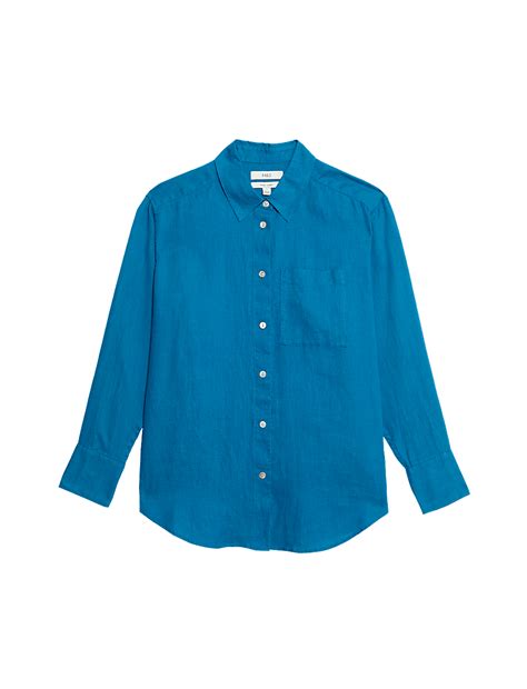Buy Pure Linen Oversized Girlfriend Style Shirt at Marks & Spencer