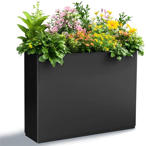 Large Outdoor Planters Rectangular Pvc Zinc Metal Black Planter Plant