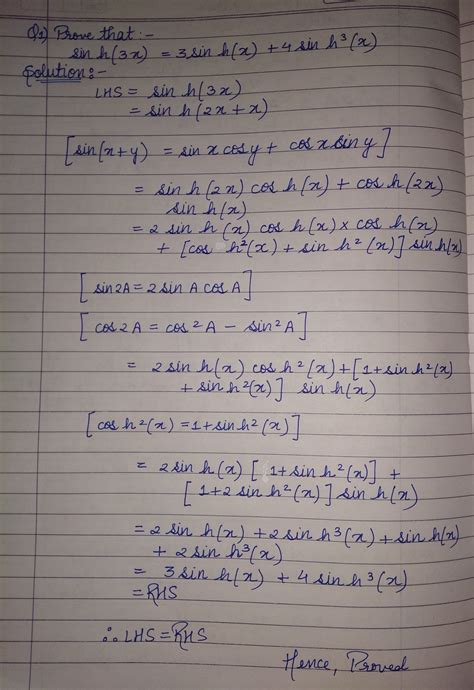 Sinh 3x=4sinh^3x+3sinhx - Brainly.in