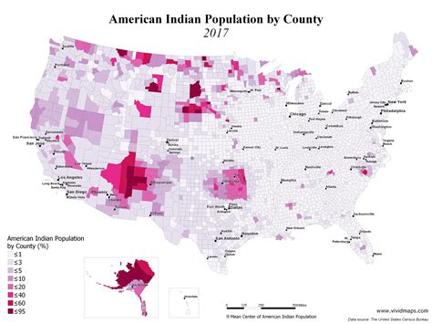 American Indian Population by County (1990 – 2017) - Vivid Maps