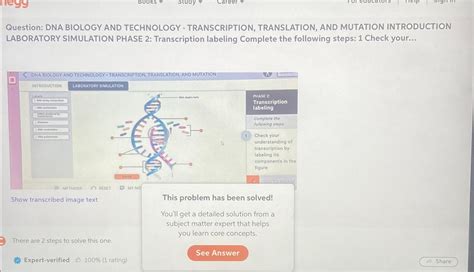 Solved Question: DNA BIOLOGY AND TECHNOLOGY * | Chegg.com