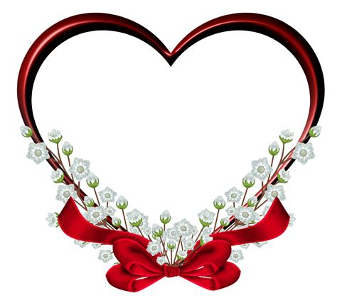 Transparent Red Heart Frame Decor PNG Clipart
