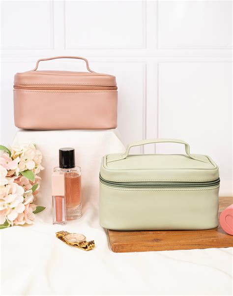 Whitefire Vegan Leather Vanity Case in Cool Mint - Buy on Upcycleluxe
