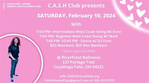 CASH Club- February Dance, Riverfront Ballroom, Cuyahoga Falls ...