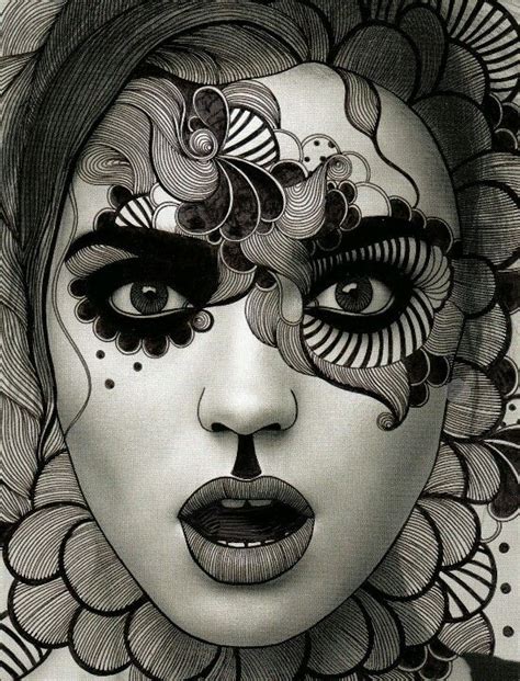face drawing black and white