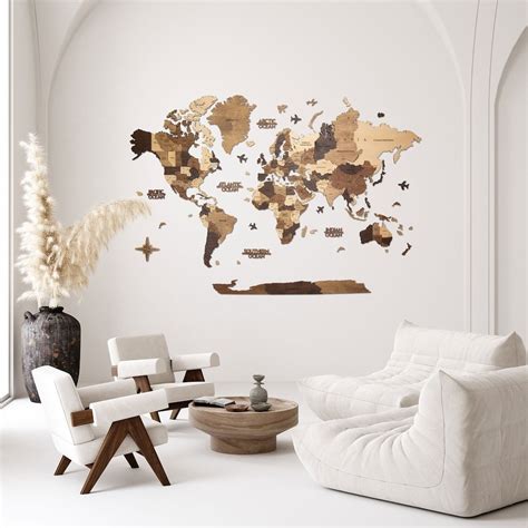 Buy 3D Wooden World Map, Gift for the Home, Home Wall Decor, Birthday ...