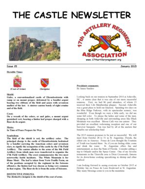 Fillable Online 17thartilleryregiment THE CASTLE NEWSLETTER - 17Th ...