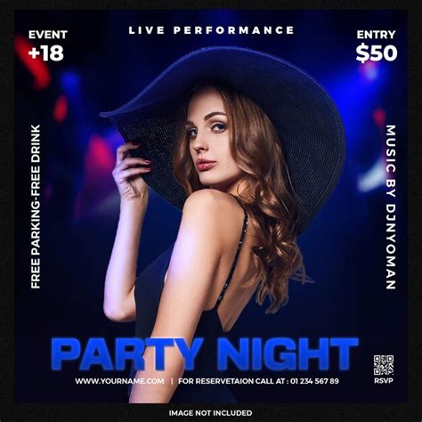 Night party social media template | Premium PSD