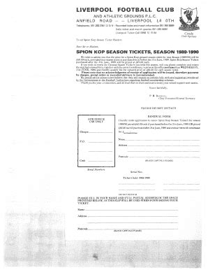 Fillable Online LIVERPOOL FOOTBALL CLUB AND ATHLETIC GROUNDS P Fax ...