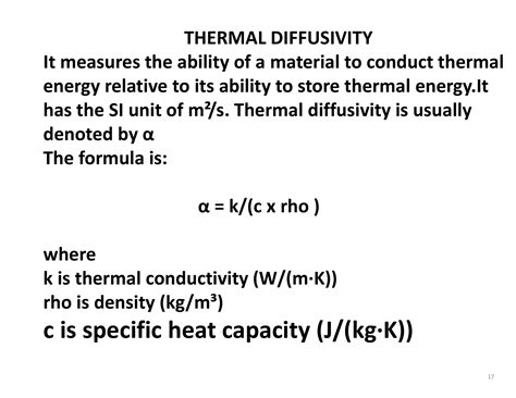Thermal diffusivity expression with various parameters | PDF