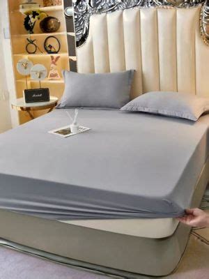 Buy Kuber Industries Double Bed Mattress Protector with Elastic Grey Online