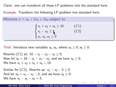 Linear Programming in Standard Form Examples 的图像结果