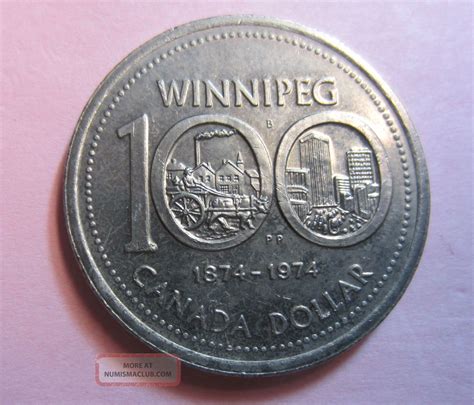 1974 $1 Winnipeg Canada Dollar Centennial Coin